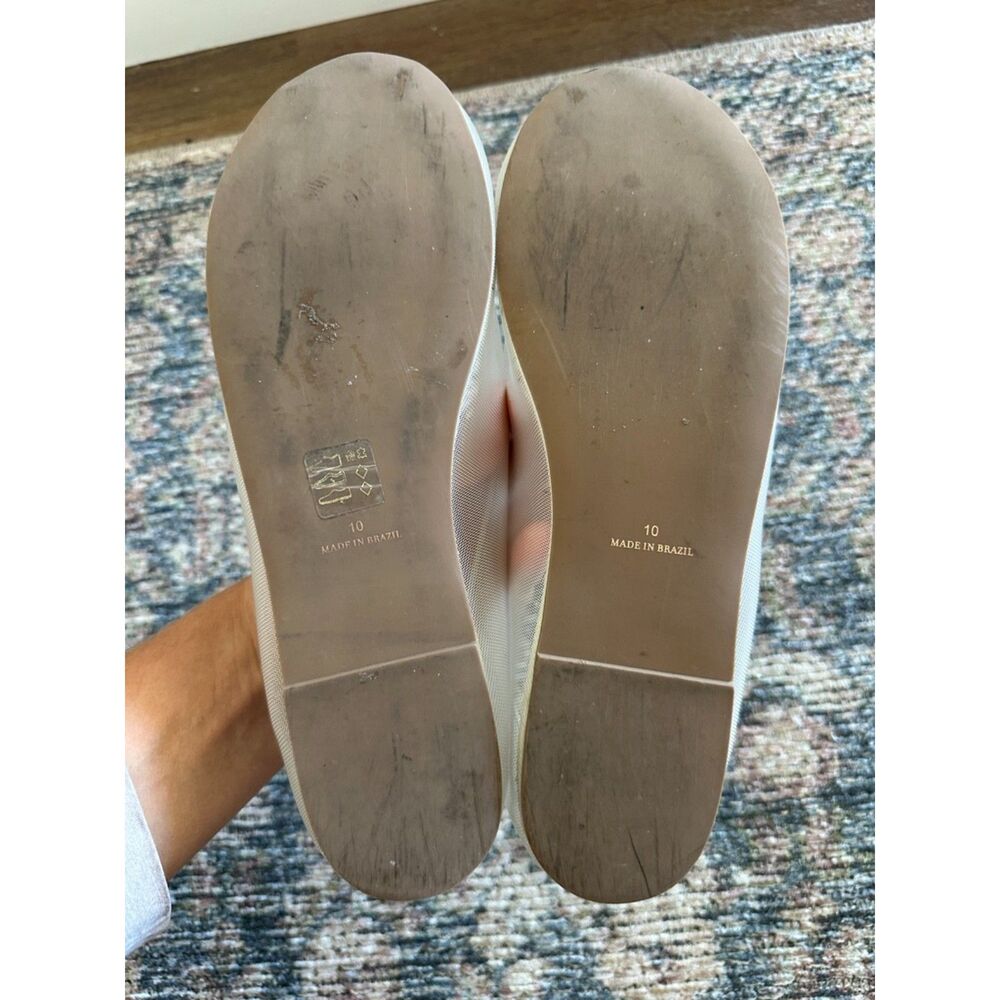 By Anthropologie Mesh Ballet Flats White Size 10 - Picture 5 of 5